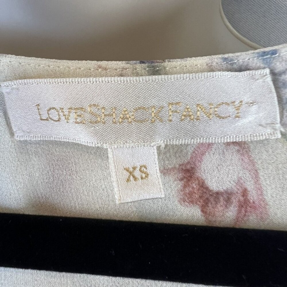 LoveShackFancy Cora Cream Floral Boho Mini Dress $425 - Picture 12 of 14